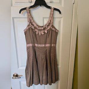 LC Lauren Conrad Taupe Dress with Dusty Pink Trim Size 6